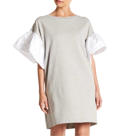 Puff Sleeve Shift Dress - Picture 1 of 7